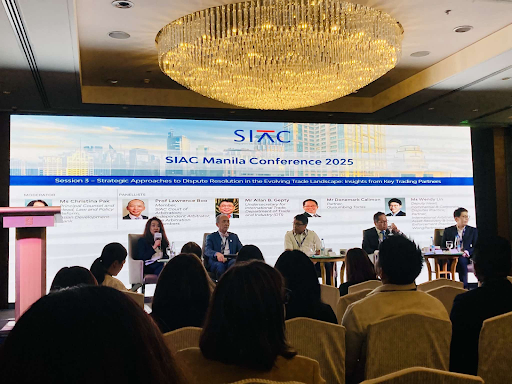 DTI Undersecretary for International Trade Usec. Allan B. Gepty joined the panel highlighting the importance of ADR in trade agreements, which offers efficient, flexible, and practical solutions to disputes between states and investors.