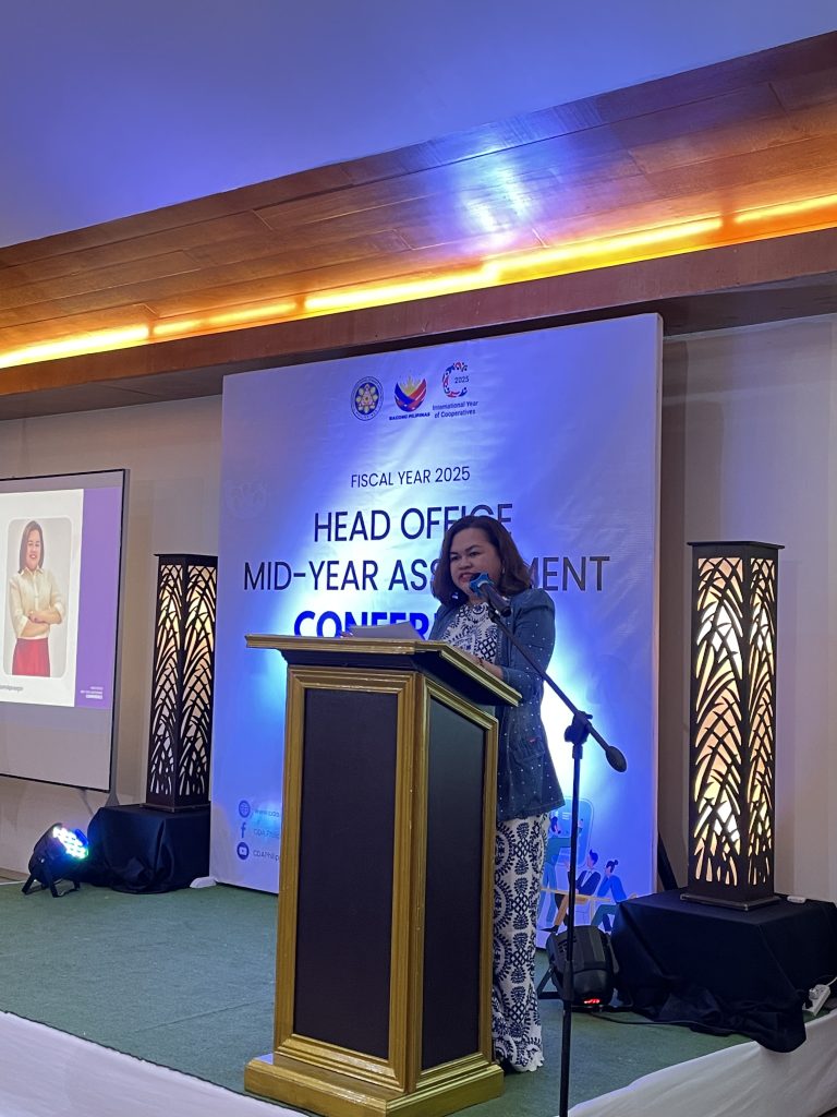 Deputy Administrator for General Administration and Support Service (GASS) ATTY. MONA LIZA ARRIBA-JUAREZ formally opens the CDA Head Office FY 2025 Mid-Year Conference, emphasizing its significance in identifying performance gaps and formulating a catch-up plan to achieve the Authority’s 2025 targets.